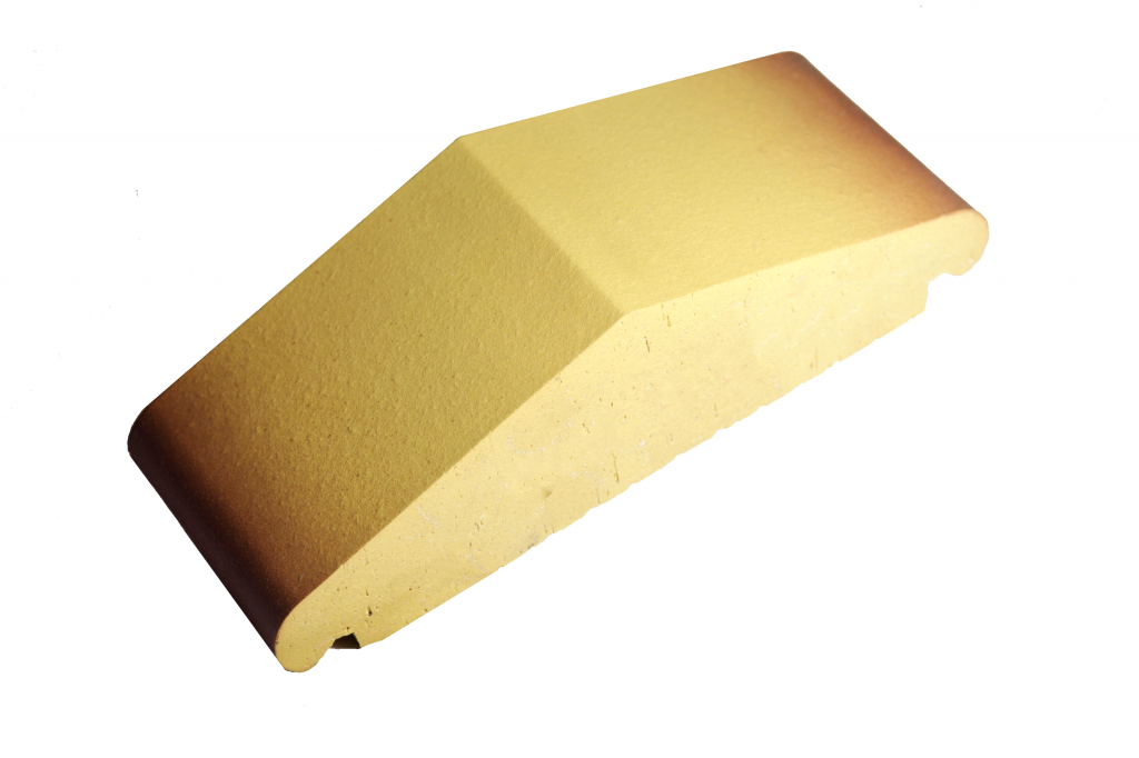 Узкий профильный кирпич К 25 Р (310х65х90) желтый тушевой